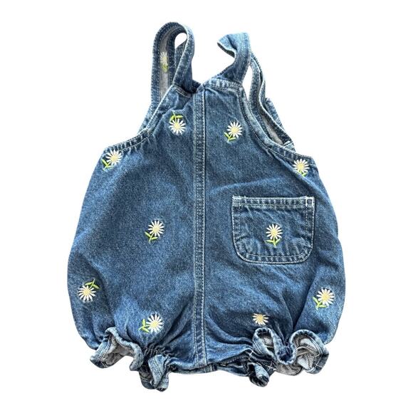 Vintage 90’s Floral Denim Overall Romper - Picture 4 of 4
